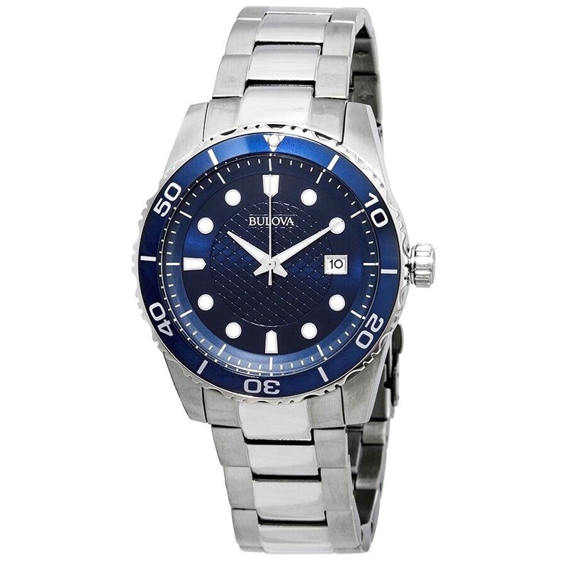 Reloj-Bulova-98A194-Fecha-Acero-Inoxidable-Plateado-Dial-Azul