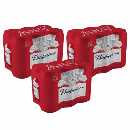 Pack Cerveza BUDWEISER Paquete 6un Lata 355ml x 2un