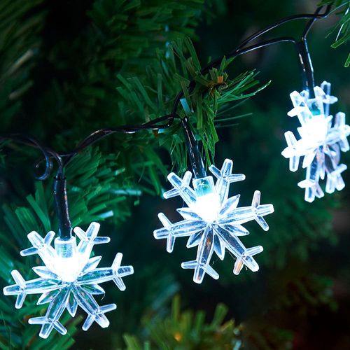 Cadena ligera Copos de Nieve 195cm Luz Fría Orange