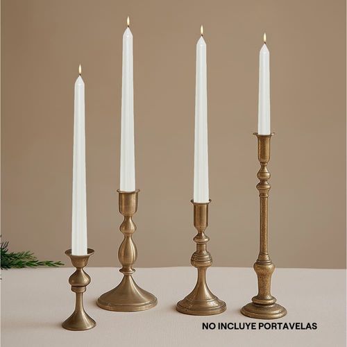 Set x 4 velas largas Blancas Satinadas Colección Lila