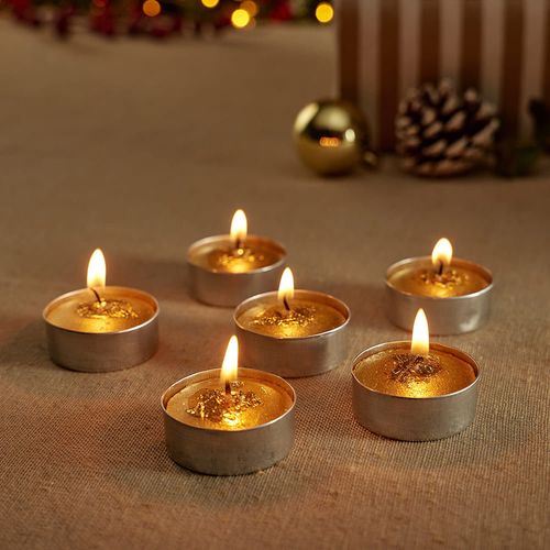 Set x 6 velas navideñas Colección Dorada Orange