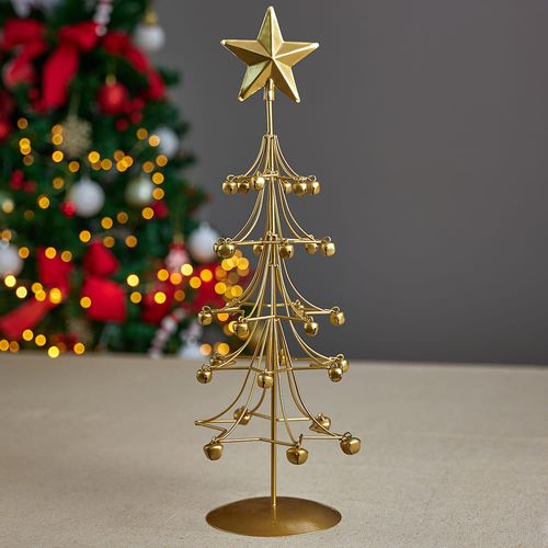 Árbol de navidad Metal Dorado 15x15x45cm Colección Dorada Orange