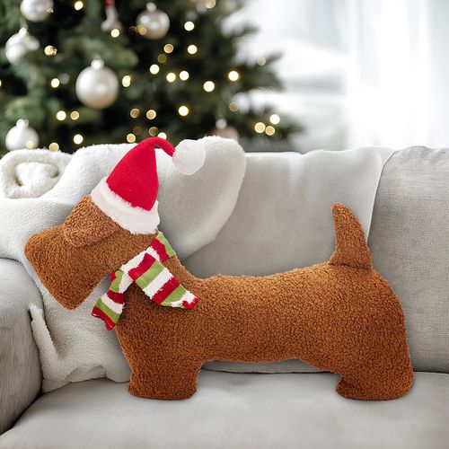 Cojín navideño forma Perro 46x38cm Colección Roja Orange