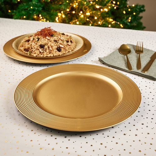 Plato de sitio Dorado 33cm Diseño 2 Colección Dorada Orange