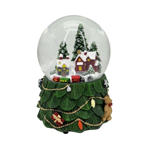 Adorno De Navidad Bola De Nieve Casas Arbol Con Musica 10 Cm Kaz Home