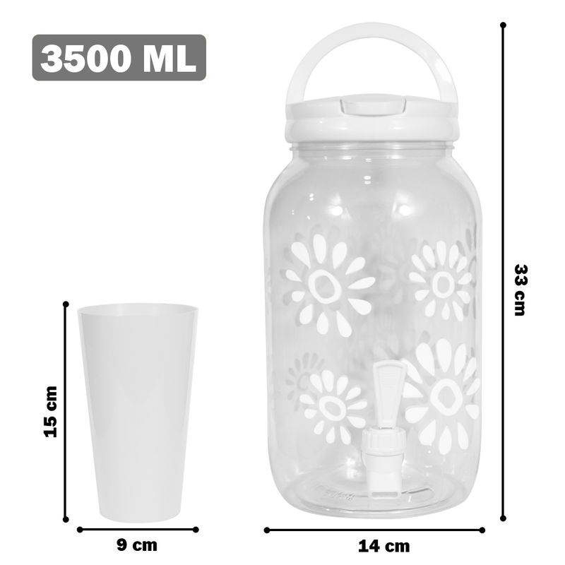 Set-de-Dispensador-de-Agua-35-L-Kawaii---4-Vasos-S11-Blanco