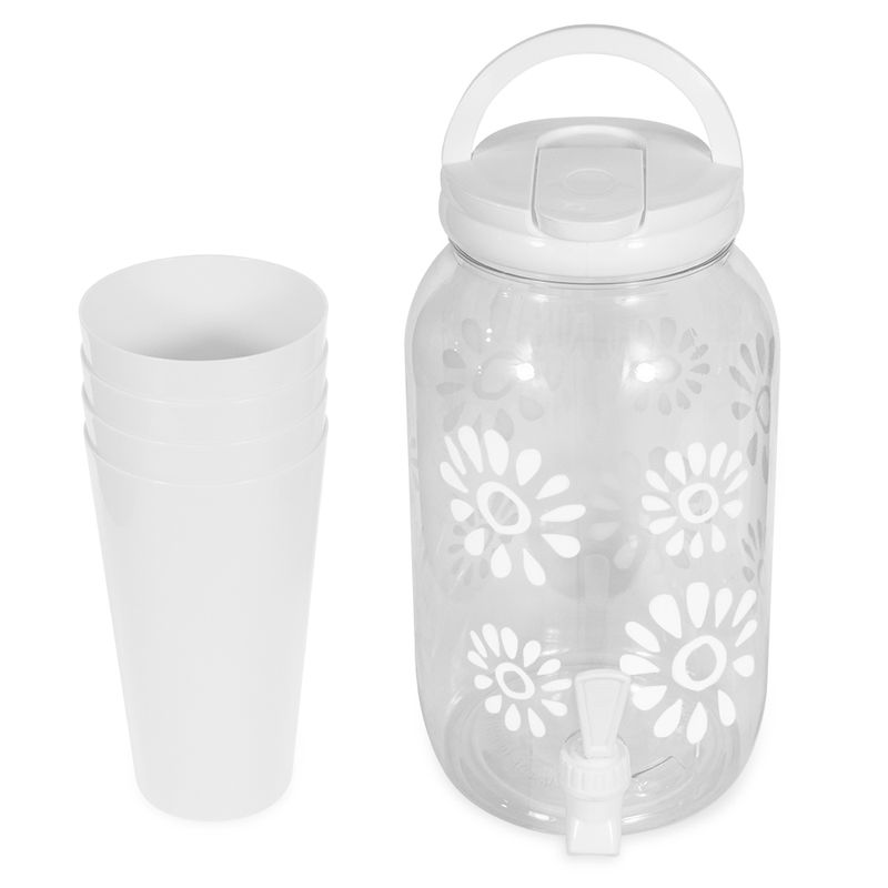 Set-de-Dispensador-de-Agua-35-L-Kawaii---4-Vasos-S11-Blanco