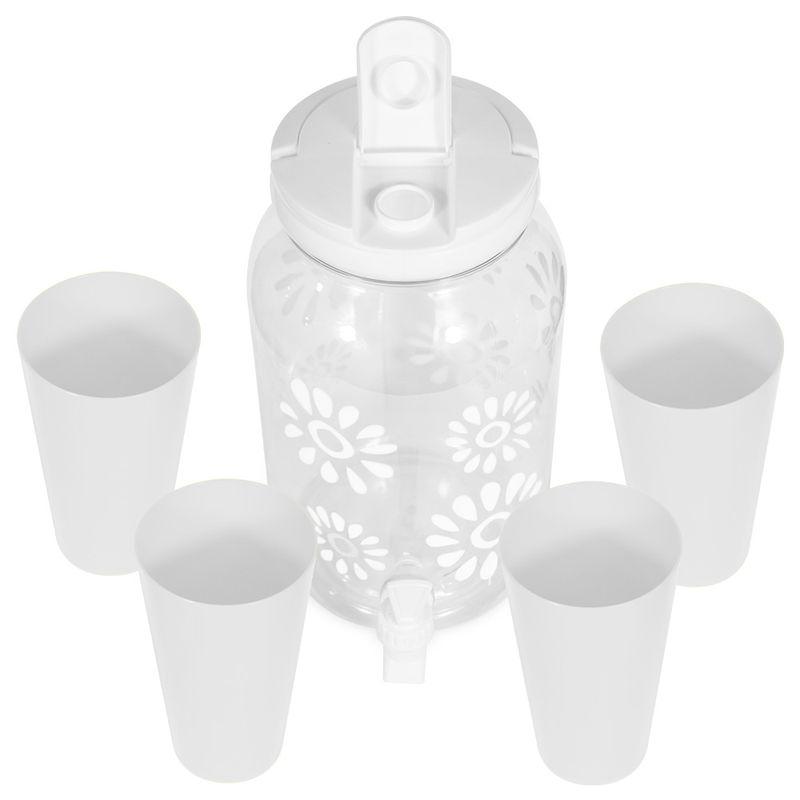 Set-de-Dispensador-de-Agua-35-L-Kawaii---4-Vasos-S11-Blanco