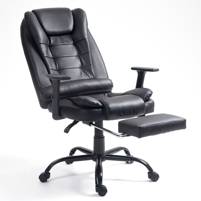 Sillas-Ergonomica-de-Oficina-Gerencial-con-Base-de-Acero-Roma-Komsum-Negro