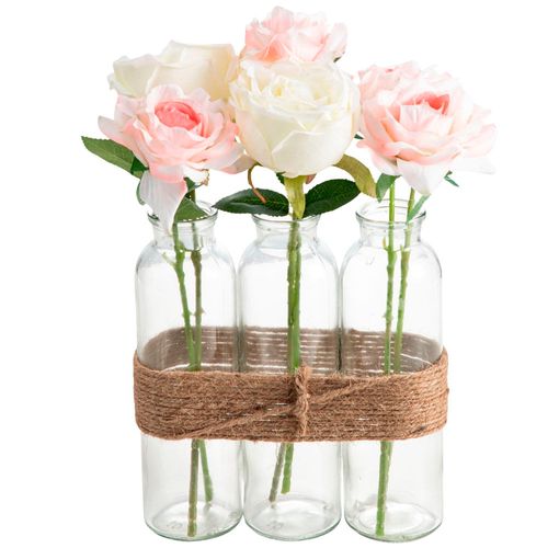 Florero DECO HOME Rosas X3 Acuar Romant