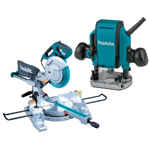 Sierra Ingleteadora 10" Ls1018L + Rebajadora Rp0900 Makita