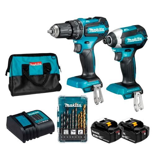 Taladro Dhp485Z + Atornillador Dtd153Z + Set De Broca Makita