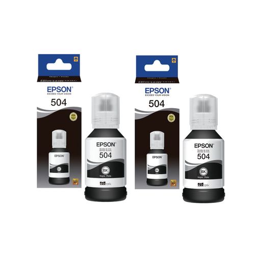 Tintas Epson T504 Pack dos Botellas Negra 504