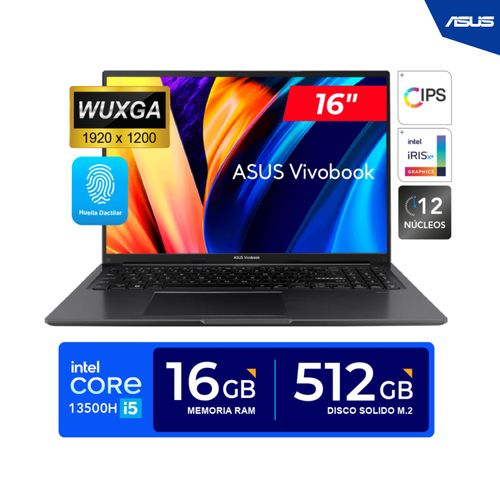 Laptop Asus Vivobook 16 / 16" WUXGA, IPS / Core i5-13500H, 4.70GHz / 16GB DDR4  512GB SSD / FREEDOS