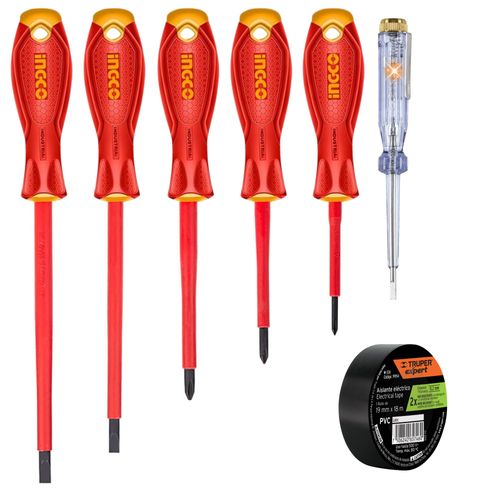 Desarmadores dielectricos 1000V industrial + probador de corriente