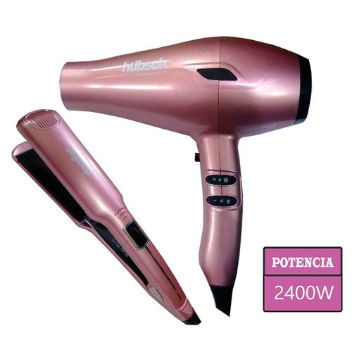 Secador de Cabello +  Alisador Hubsch AC 2400W -Rosado.