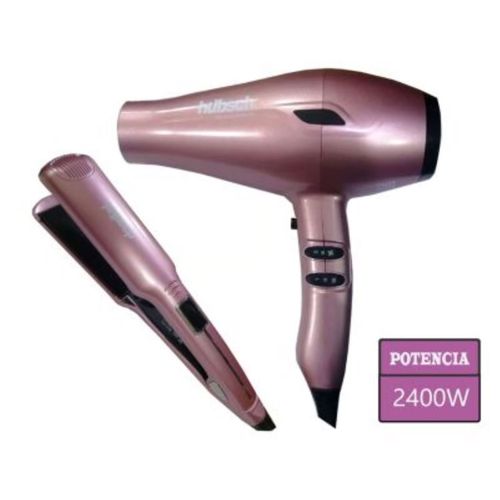 Secador de Cabello + Alisador Hubsch AC 2400W -Rosado