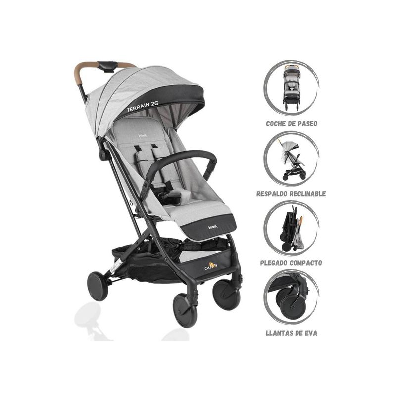Coche-de-Paseo-para-Bebe-«TERRAIN»-Gray-C628
