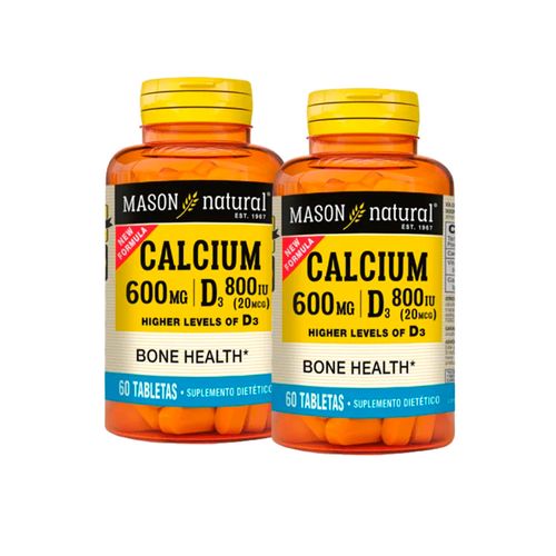 Vitamina Calcium 600Mg D3 800Iu (20 Mcg) (60 Tab) Pack X2