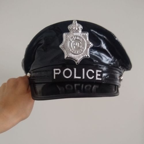 Sombrero gorro policía unisex disfraz Halloween talla estándar para jóvenes o adultos