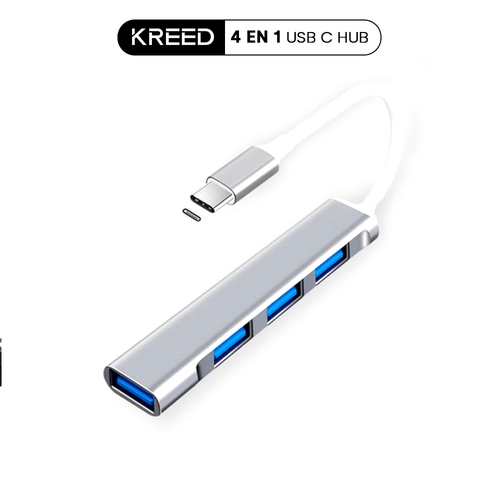 Adaptador tipo C a 4 Puertos USB 3.0. y 2.0