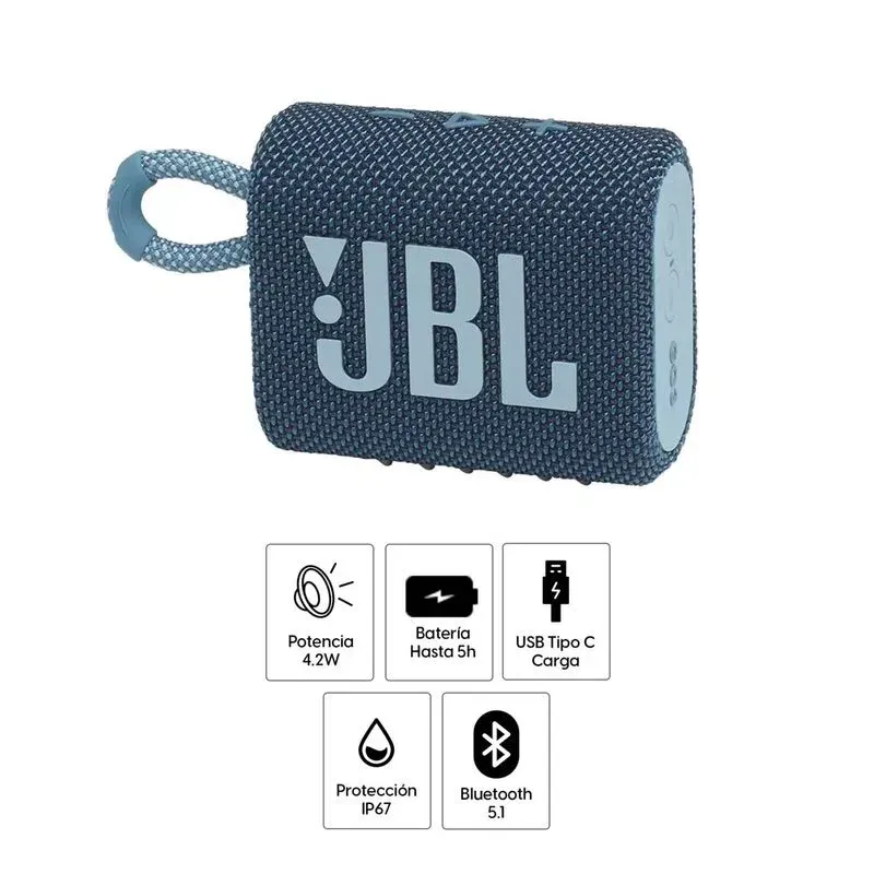 Parlante-bluetooth-JBL-Go-3-potencia-42W-resistente-al-agua-IP67-hasta-5-horas-de-reproduccion-azul
