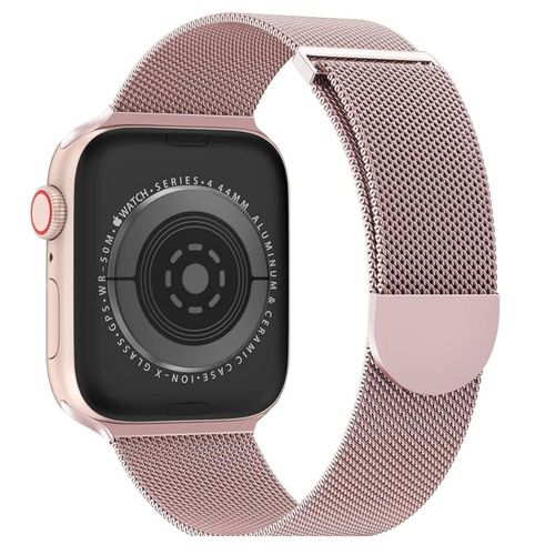 Correa de Acero Para Apple Watch Semicírculo Rosado 42/44/45/49mm
