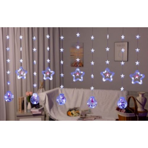 Tira de Luces Navideñas de 10 Tiras en Forma de Estrella y Esfera (MUNDO ELECTRONICO)