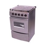 Cocina-Fadic-con-Tapa-de-Vidrio-y-Horno-Sami-4H-Gris