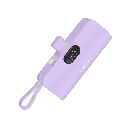 Mini Cargador portátil 5000mAh entra tipo C carga rápida morado Kuzler ILSE-101M-JYA -