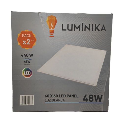 Pack x 2 Panel Led Luminika 48w 60x60 Luz Fría