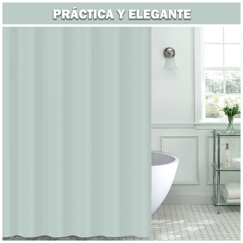 Cortina-de-Baño-Moderna-Impermeable-Accesorio-para-Ducha-U11-Verde