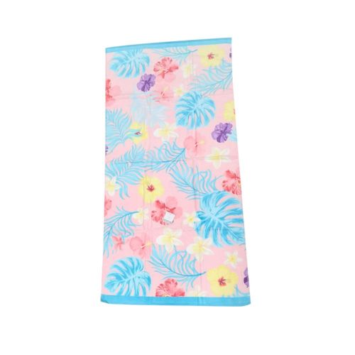 Toalla De Playa Rectangular Flores Rosa 80Cm X 160Cm