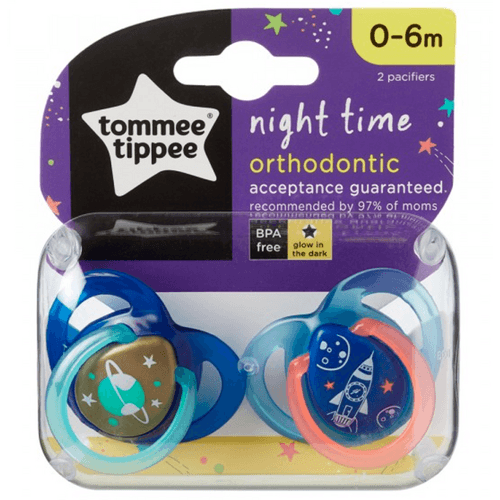 Chupon Nocturno de 0 a 6 M Anatomico Tommee Tippee Pack de 2 uni - Azul / Celeste