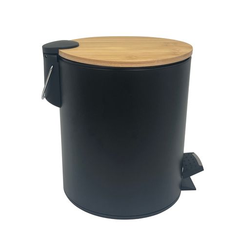 Papelera Orange 5L con tapa Bamboo Negro