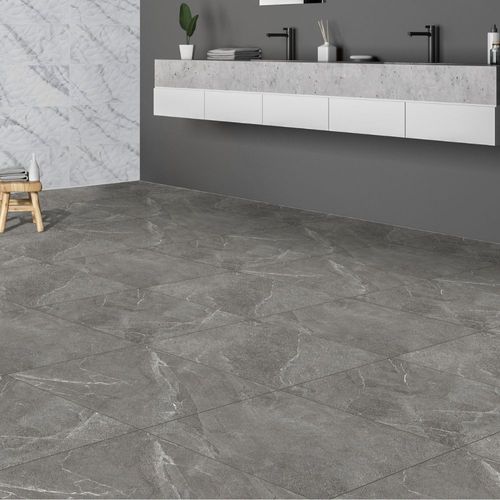 Piso Cerámico Marmolizado Alcazar Grey Antislip 60x60cm 2.58m2 San Lorenzo