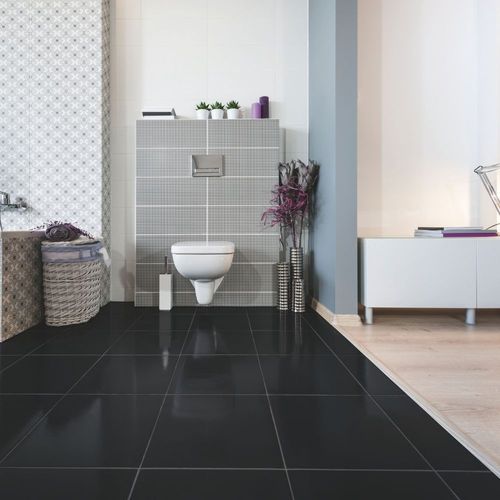 Piso Cerámico Liso Acuarella Negro 45x45cm 2.29m2 San Lorenzo