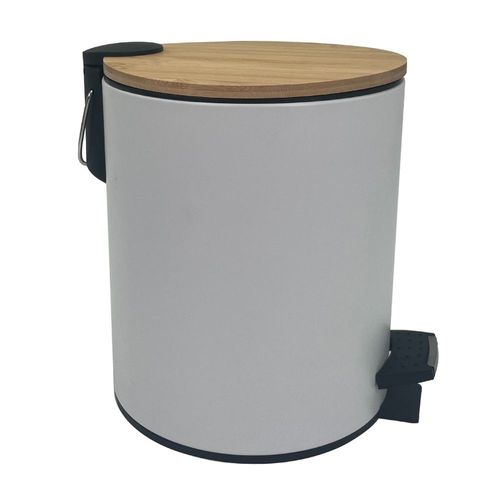 Papelera Orange 5L con tapa Bamboo Blanco