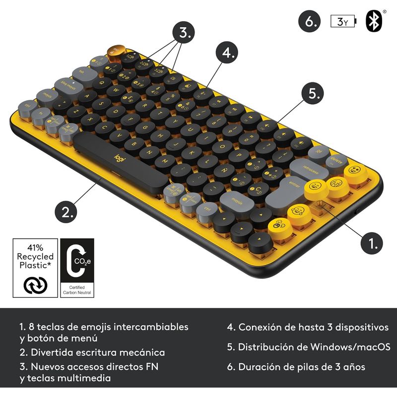 TECLADO-MECANICO-LOGITECH-POP-KEYS-USB-COLOR-BLAST