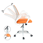 Silla-de-Oficina-Ergonomica-Oskar-Naranja-con-Respaldar-Reforzable---Base-Blanca