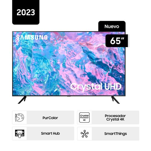 Televisor Samsung Smart TV 65" Crystal UHD 4K UN65CU7000GXPE - Experiencia Visual Inmersiva (MUNDO E