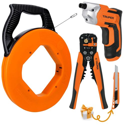 Wincha Pasacables 15m destornillador inalámbrico pelacable PROFESIONAL