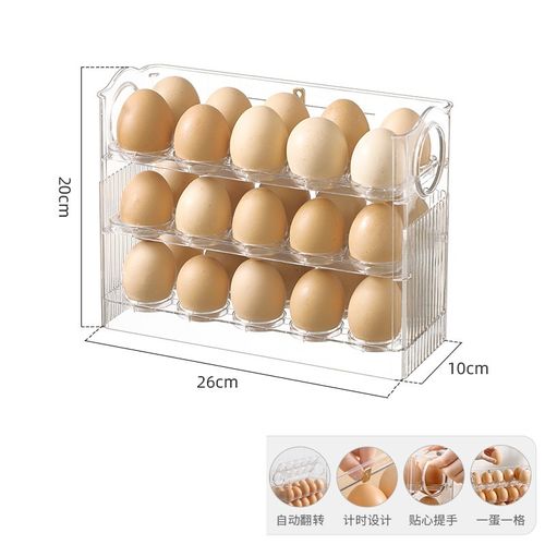 Porta huevos organizador acrílico 3 niveles para 30 huevos - Blanco