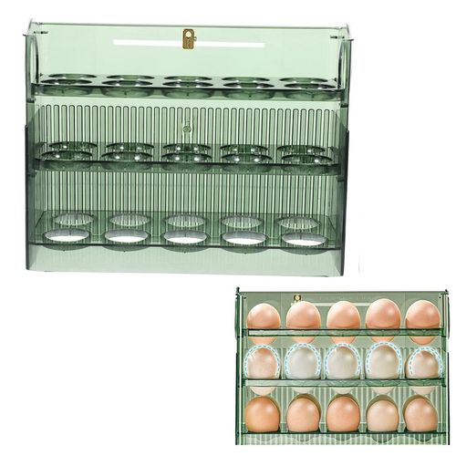 Porta huevos organizador acrílico 3 niveles para 30 huevos - Verde