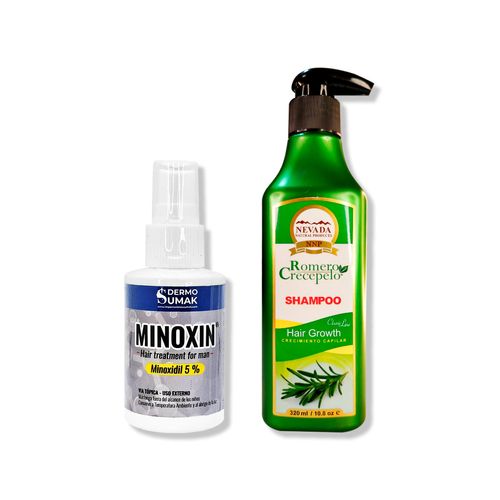 LOCIÓN MINOXIN 60ML + SHAMPOO ROMERO CRECEPELO 320ML