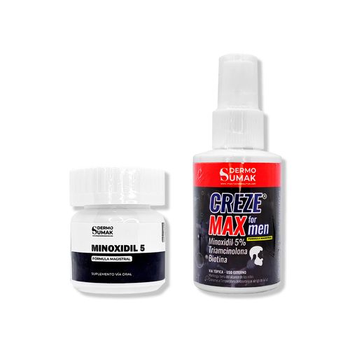 MINOXIDIL 5MG CAPS 60 + LOCIÓN CREZE MAX FORMEN 60ML