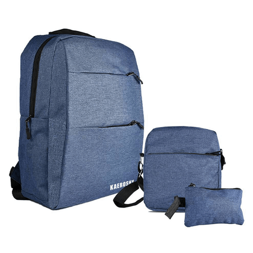 Pack Mochila Kaeroshy D´Albert-P 15.6’ + Cartuchera + Morral Azul