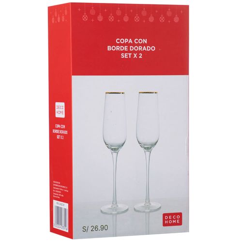 Set de Copas DECO HOME C/Borde Dorado Mágica