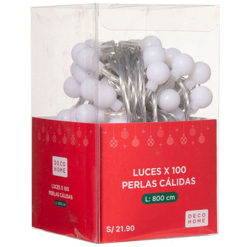 Luces DECO HOME 100un Perlas Cálidas