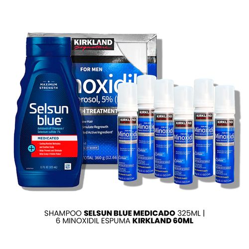 Shampoo Selsun Blue Medicado 325ml|6 Minoxidil Espuma Kirkland